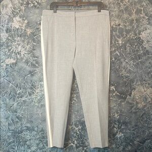 Zara Gray & White Cropped Trousers with Straight-Leg Fit